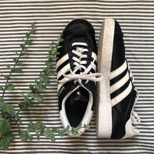 Adidas Gazelles in Black Satin